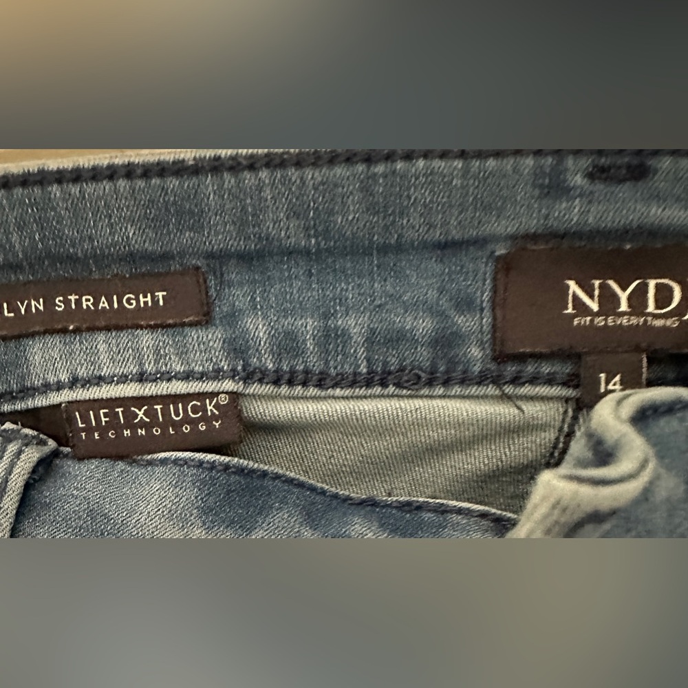 New this season, NYDJ, worn just a few times, light wash crops - Picture 2 of 3